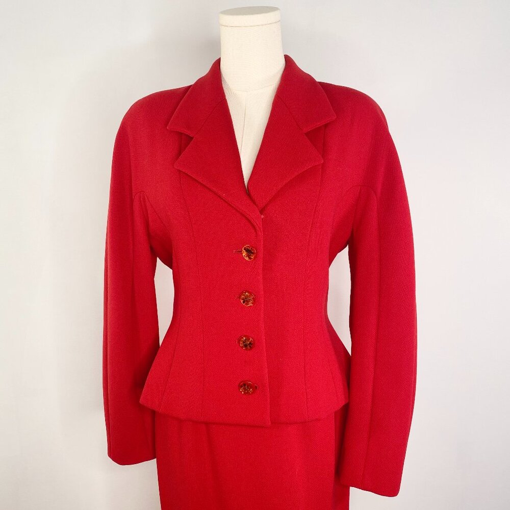Vintage Archival Chloe - Red 2-Piece Skirt Designer Suit